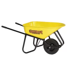 Yellow 6 cu-ft Steel Tray 15" Steel Handle Wheelbarrow | MWR85736