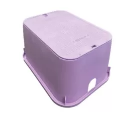13" x 20" Rectangular Purple Box Reclaimed Water Standard Jumbo with Overlapping Purple Cover Valve Box | NDB217PBCR