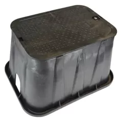 Valve Box, 14" x 19" Rectangular HDPE Black Irrigation Control Valve Pro-Spec Corrugated
