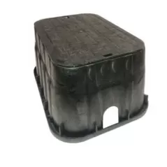 13" x 20" Rectangular Black Box Irrigation Control Valve Pro-Spec with Overlapping Bolt-Down Black Cover Valve Box | NDB317BCBBLK