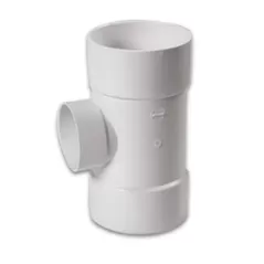 Sanitary Tee, 6" x 6" x 4"Hub PVC P Series SDR-35 Solvent Weld