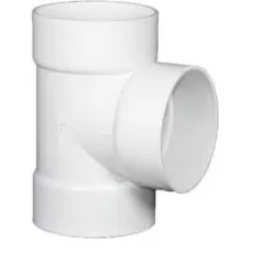 8" x 4" Hub White PVC Solvent Weld Straight Tee | NDP84P01