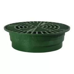 10" Round HDPE Green Flat Drain Grate | NDS1050