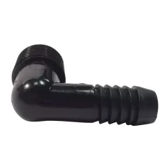 1/2" MNPT x Spiral Barb Black 90 Degrees Elbow | NDSSBEL050