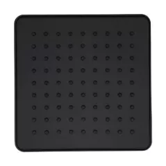 1/2" NPT 7" x 7" x 27/32" Brass Ball Joint Matte Black Square Raincan Showerhead | PPF973228B