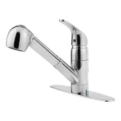 1/2" NPSM 10" x 9-7/8" Brass Polished Chrome 1-Handle Pfirst Series Pull-Out Kitchen Faucet | PPFG13310CC