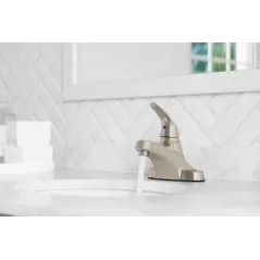 1/2" NPSM 6-15/32" x 6-15/16" Metal Brushed Nickel Single Control Pfirst Series Bathroom Faucet | PPFLG142800K