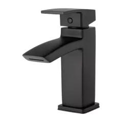 6-5/32" x 6-11/16" Metal Matte Black Single Control Kenzo Series Bathroom Faucet | PPFLG42DF1B
