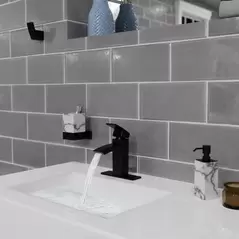 6-5/32" x 6-11/16" Metal Matte Black Single Control Kenzo Series Bathroom Faucet | PPFLG42DF1B