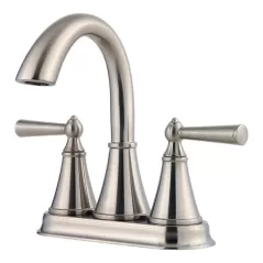 1/2" NPSM 9" x 7-1/8" Metal Brushed Nickel 2-Handle Saxton Series Centerset Bathroom Faucet | PPFLG48GL0K