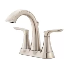 9-9/32" x 6-3/4" Metal Brushed Nickel 2-Handle Weller Series Centerset Bathroom Faucet | PPFLG48WR0K