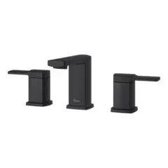 1/2" NPSM 4-5/8" Metal Matte Black 2-Handle Deckard Series Widespread Bathroom Faucet | PPFLG49DAPB