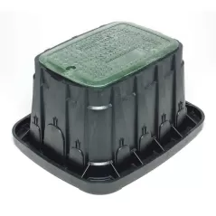 23.2" x 19.3" Rectangular Black Irrigation Control Valve VB Standard with Green Lid Valve Box | RBGVBSTNDGRN