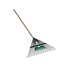Steel 54" Wood Handle 24 Tines Spring Brace Rake | STR40902