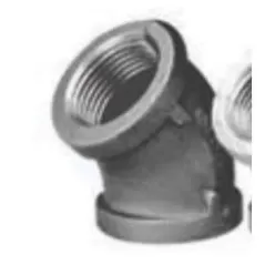 1" Female Threaded Black Malleable Iron 45 Degrees Elbow | TFB45F010