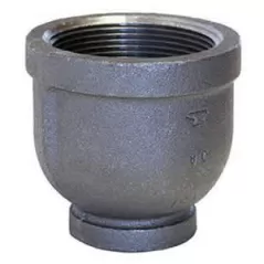 1-1/2" x 3/4" FNPT Black Malleable Iron 1125 Series Domestic Reducing Coupling | TFBBR210D