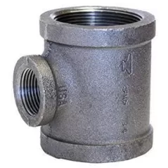 1/2" x 1/2" x 3/4" Female Threaded Black Malleable Iron 1105R Series Reducing Coupling | TFBT074D