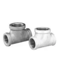 3/4" x 3/4" x 1" Female Threaded Black Malleable Iron Bullhead Bullhead Tee | TFBT102