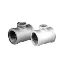 1" x 3/4" x 1" Female Threaded Black Malleable Iron 3 Sides Pipe Reducing Tee | TFBT126