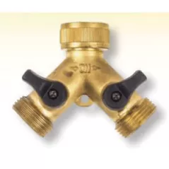 3/4" Brass 2-Way Y-Hose Tap Valve | UNDAHB2