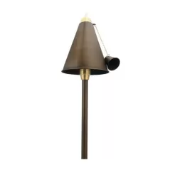 2 W GU5.3 3000K T3 LED Weathered Brass Solid Brass Odyssey Series Tiki Torch Area Light | UNI1B1212