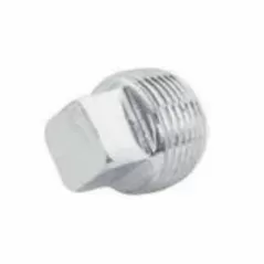 3/8" Male Threaded Galvanized Steel Solid Square Head Pipe Plug | TFGP003