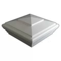 2-3/4" Vinyl White Classic Post Cap | VCNECC4W