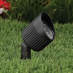 LED Black Die-Cast Copper-Free Aluminum Landscape Series 3003 Model Flood Beam Low Voltage Medium Shroud Up and Accent Light | VISGR3003BWFLM