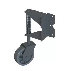 11.44" x 5.56" Stainless Steel Powder Coated Black Heavy-Duty Spring Loaded Gate Wheel | VGWSLB