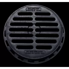 ADS Nyloplast Drop-In Drainage Grate, Round Ductile Iron, Black 8" | DFE0801DI