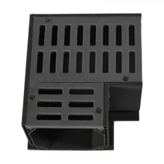 4-1/4" x 4-1/2" PVC Gray w/Grate Fabricated 90 Degrees Elbow | NDS5380