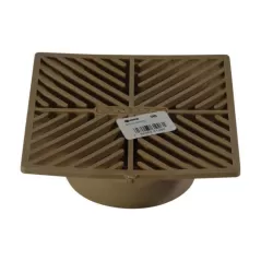 6" Square HDPE Gray Flat Drain Grate | NDS6