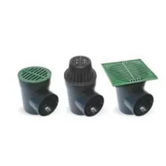 6-1/2" x 8-3/8" Round Black Grate Basin Kit | NDS101ATBLKIT