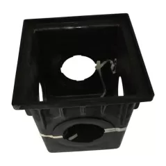 18" x 17-11/16" x 18-9/16" Square 4-Outlet Black 1-Piece Catch Basin | NDS1884