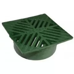 5" Square HDPE Green Flat Drain Grate | NDS7