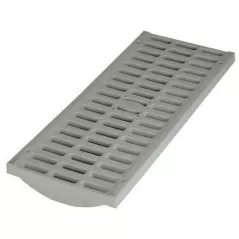8" Rectangular HDPE Gray Pro Light Traffic Flat Channel Grate | NDS837