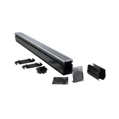 6' x 2-1/4" Polypropylene Gray Slim with Grate Channel Drain Kit | NDS9206GKIT