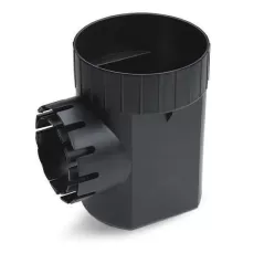 6" Round 2-Outlet Black Drainage Catch Basin | RBDDB6R2