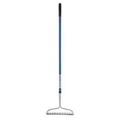 60" Blue Fiberglass Handle 16 Tine Bow Rake | WLVF60FBR16