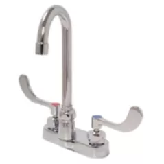 1/2" NPSM 12" x 10-7/16" Cast Brass Polished Chrome 2-Handle Gooseneck Faucet | ZRNZ812A4XLFC15