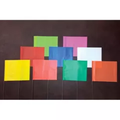 4" x 5" x 15" Fluorescent Lime 100/Bundle Wire Staff Marking Flag | FLG4X5LIMEFLO15