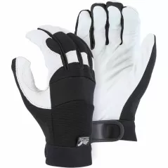 Mechanics Gloves, Extra Large 2153T Series Goatskin Leather Black/White Eagle A-Grade
