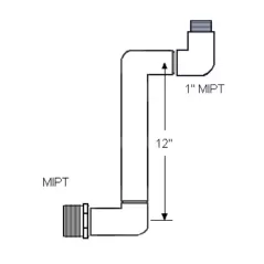 1" x 12" MIPT PVC Swing Joint | LSCG132212