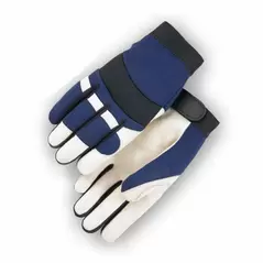 Mechanics Gloves, Small 2152T Series Pigskin Leather Blue/Beige Bald Eagle A-Grade