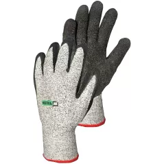 Work Gloves, Medium Latex/Fiberglass/Nylon Fabric Gray