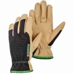 Work Gloves, Large Duratan Suede/Mesh Black/Tan