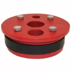 5" x 1-1/4" Painted Cast Iron Split Top Plate Single Drop Pipe Well Seal | MRLWS500125