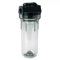 3/4" NPT Clear Sump Black Cap Valve-In-Head Filter Housing | APLWVC34