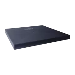 24" L x 24" W x 2" THK Polypropylene Black Equipment Pad | MTLPADPL