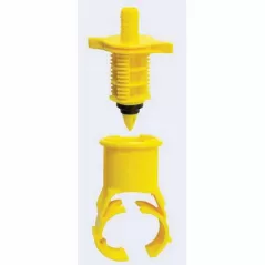3/4" x 1/2" Swing Pipe Barb x FNPT Yellow ABS Saddle | BS15900